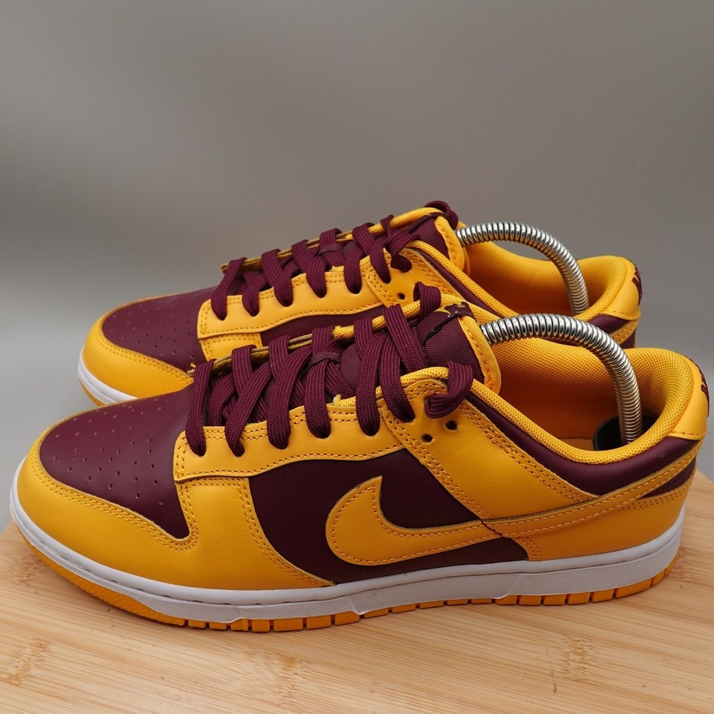 Nike Shoes Men 9 Dunk Low Burgundy Gold Retro Arizona State Sun Devil DD1391-702